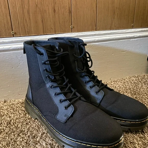 Dr. Martens Black Canvas Men's Boots - Picture 2 of 9
